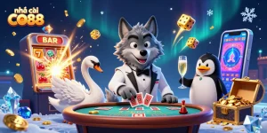 Experience the thrilling gaming world at nhà cái CO88 with captivating 3D casino characters and vibrant action.