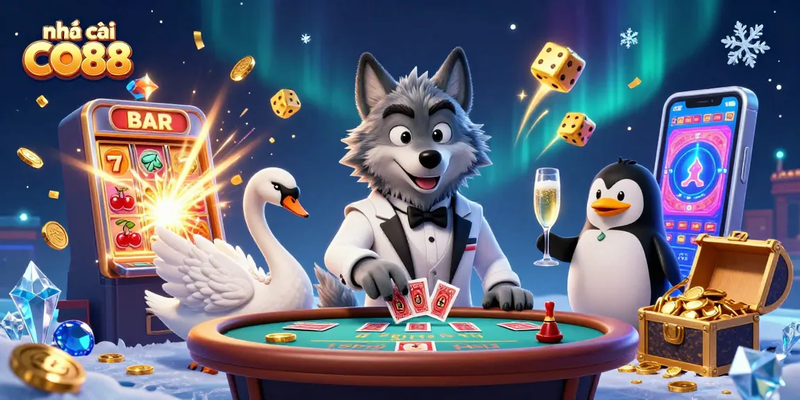 Experience the thrilling gaming world at nhà cái CO88 with captivating 3D casino characters and vibrant action.