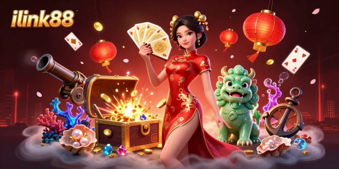 Experience thrilling gaming action at ilink88 with vibrant characters and dynamic casino elements.