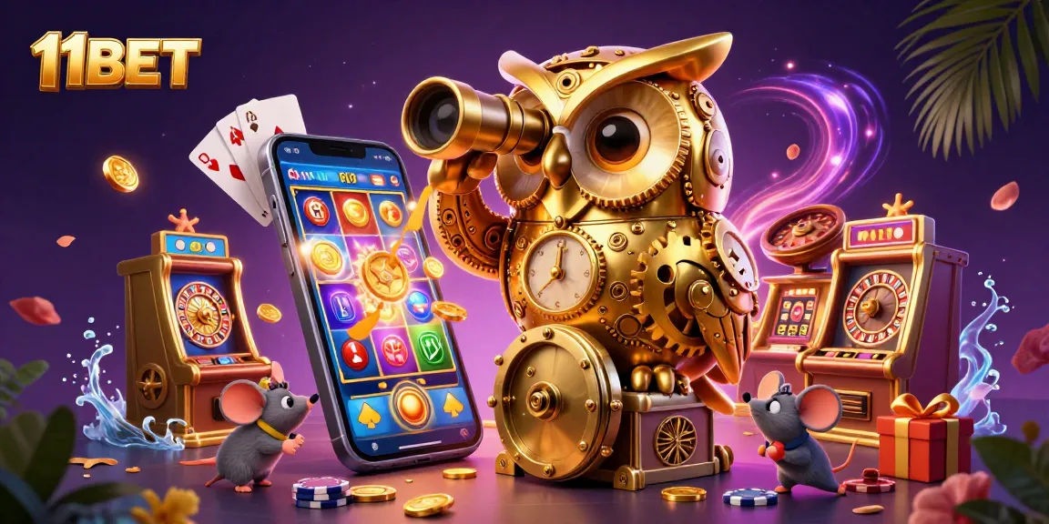 Experience the thrill of winning at 11BET with vibrant casino elements and a dynamic atmosphere.