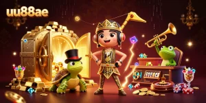 Experience thrilling gameplay with uu88ae at a vibrant, animated casino setting featuring dynamic gambling elements.