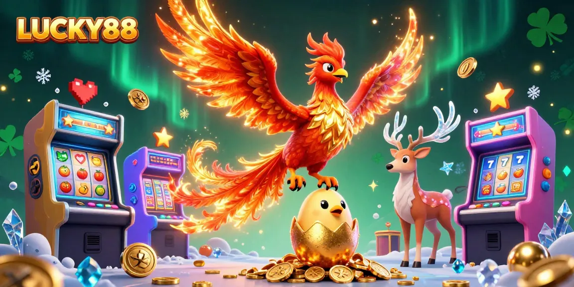 Experience the thrilling LUCKY88 slot journey with vibrant characters and dynamic gaming elements.