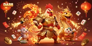 Engage in thrilling gameplay at DA88 with a vibrant scene featuring fan-favorite characters celebrating victory.