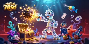 Experience thrilling adventures at nhà cái 789f, where a mantis shrimp battles for treasure!