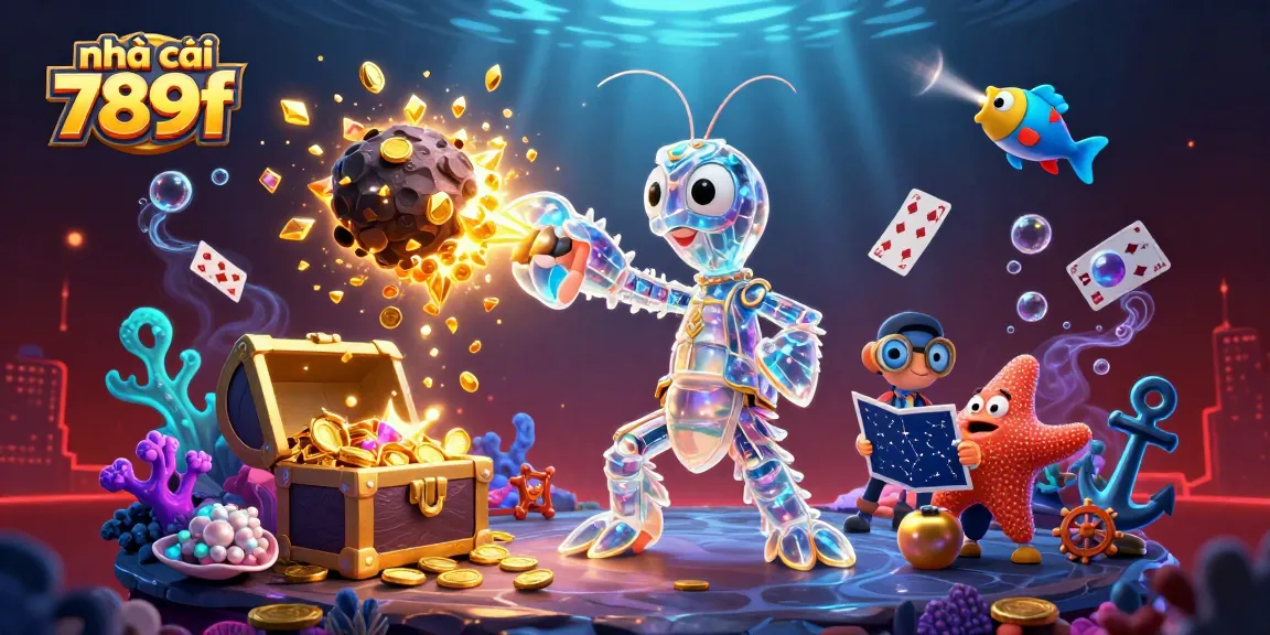 Experience thrilling adventures at nhà cái 789f, where a mantis shrimp battles for treasure!