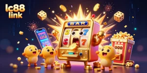 Spin to win at lc88 link with stunning slots and colorful game elements in a vibrant 3D scene.
