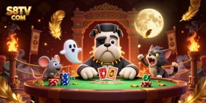 Play poker with S8TV COM's exciting 3D characters at a spooky card table.