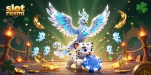 Slot resmi dengan karakter kartun 3D dan elemen kasino yang berkilauan.