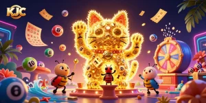 KJC players enjoy a vibrant casino experience with colorful symbols and winning elements.