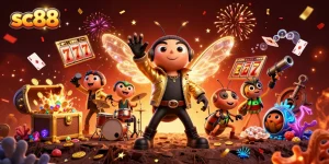 Experience sc88's thrilling jackpot action with cartoon characters and vibrant casino elements