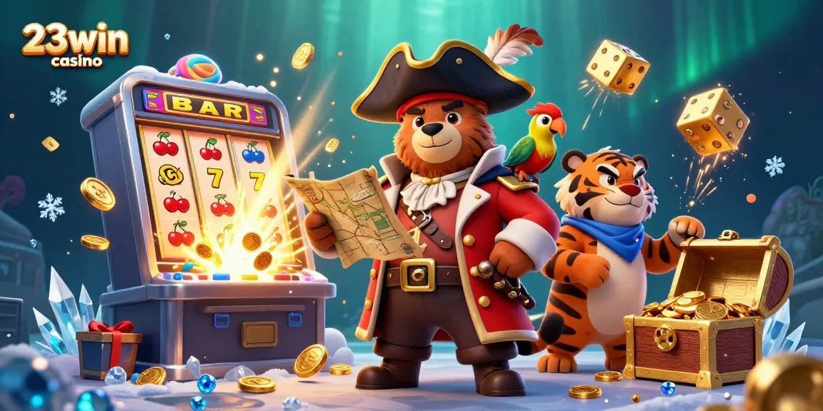 Engage with 23win casino's exciting games in this vibrant, dynamic illustration.