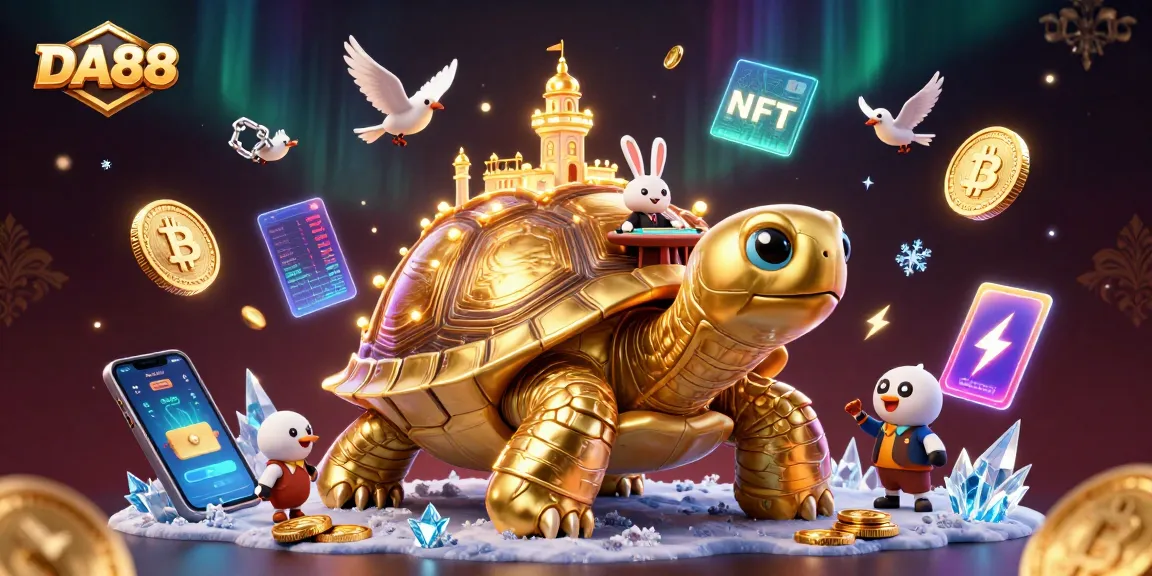 Engage with DA88's thrilling gaming experience featuring a vibrant, interactive 3D casino scene full of excitement.