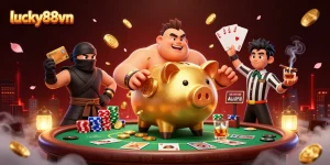 Engage with the lucky88vn vibrant casino scene featuring dynamic characters and rich game elements.