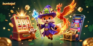 Experience exhilarating wins at Buntogel with vibrant animations of slots and casino excitement.
