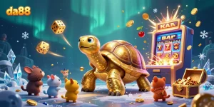Spin the da88 colossal tortoise slot machine with vibrant casino icons and dazzling effects!