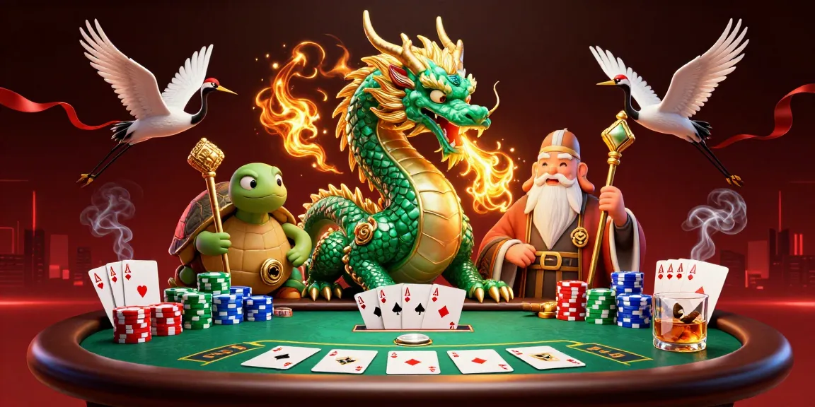 Experience winning thrills at SV88 with a vibrant 3D dragon and poker elements.