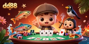 Play baby Nessie and friends enjoying poker excitement at da88 casino.